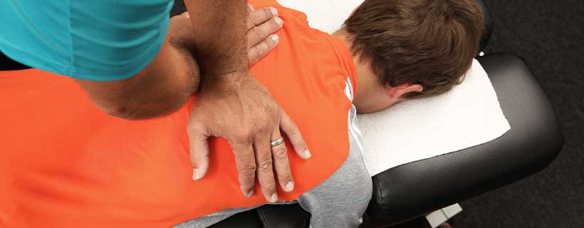 patient receiving drop table technique in Broomfield for auto accident injury relief
